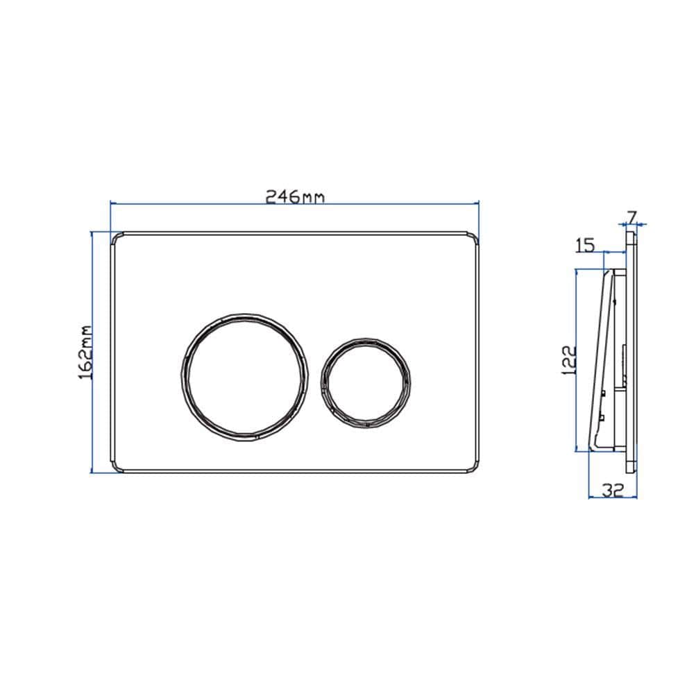 Imex Flush Plate Imex Round Button Stainless Steel Flush Plate (for IMFF01 & IMCC0 Cisterns)