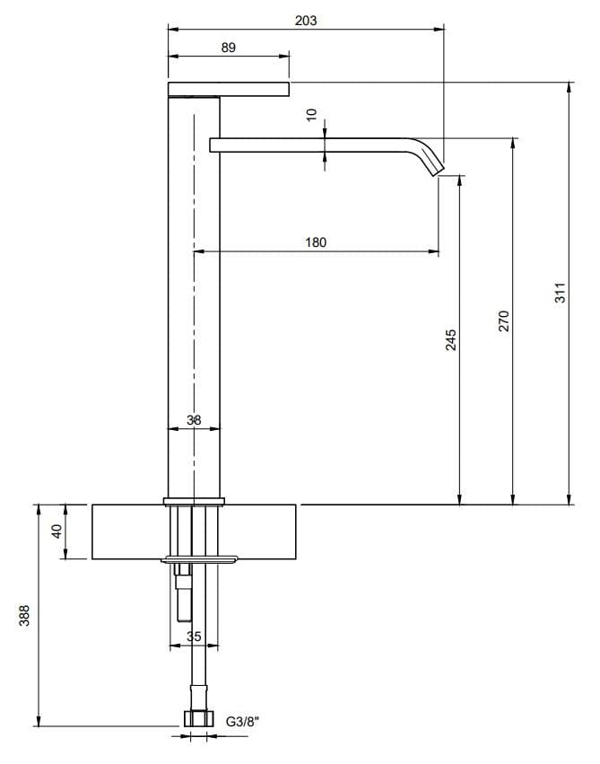 Villeroy & Boch Tall Basin Tap Villeroy & Boch Dawn Tall Single Lever Basin Mixer Tap