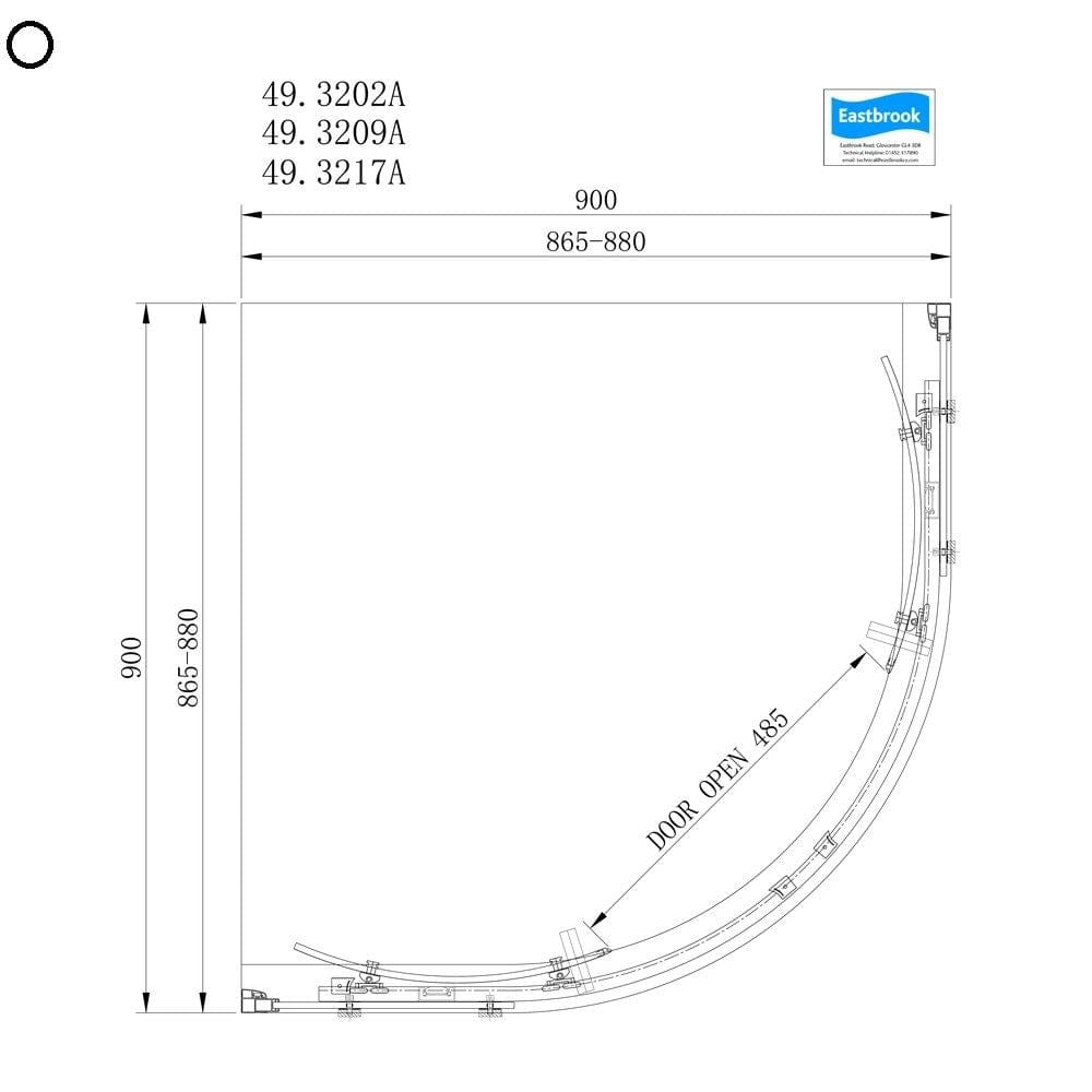 Eastbrook Quadrant Shower Enclosure Eastbrook Corniche 2000 8mm Quadrant Shower Enclosure