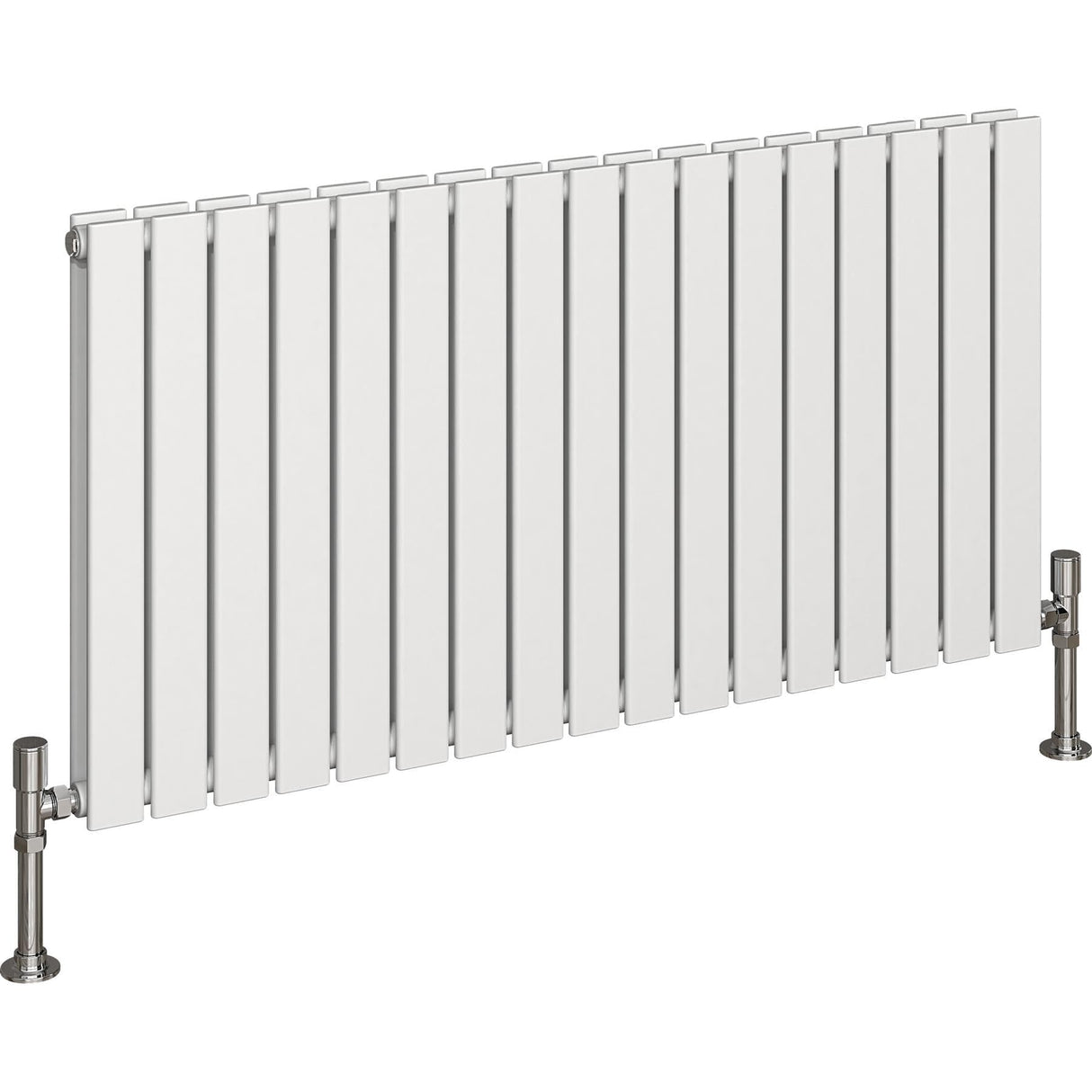 Aquarius Bathrooms Panel Radiator 600 x1190mm / White Aquarius Flat Double Horizontal Panel Radiator