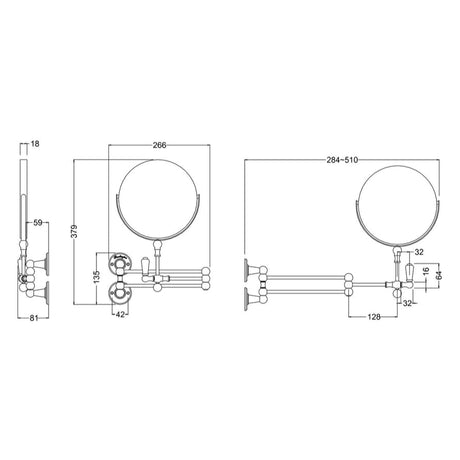 Burlington Cosmetic and Shaving Mirror Burlington Traditional Cosmetic Wall Mirror in Chrome
