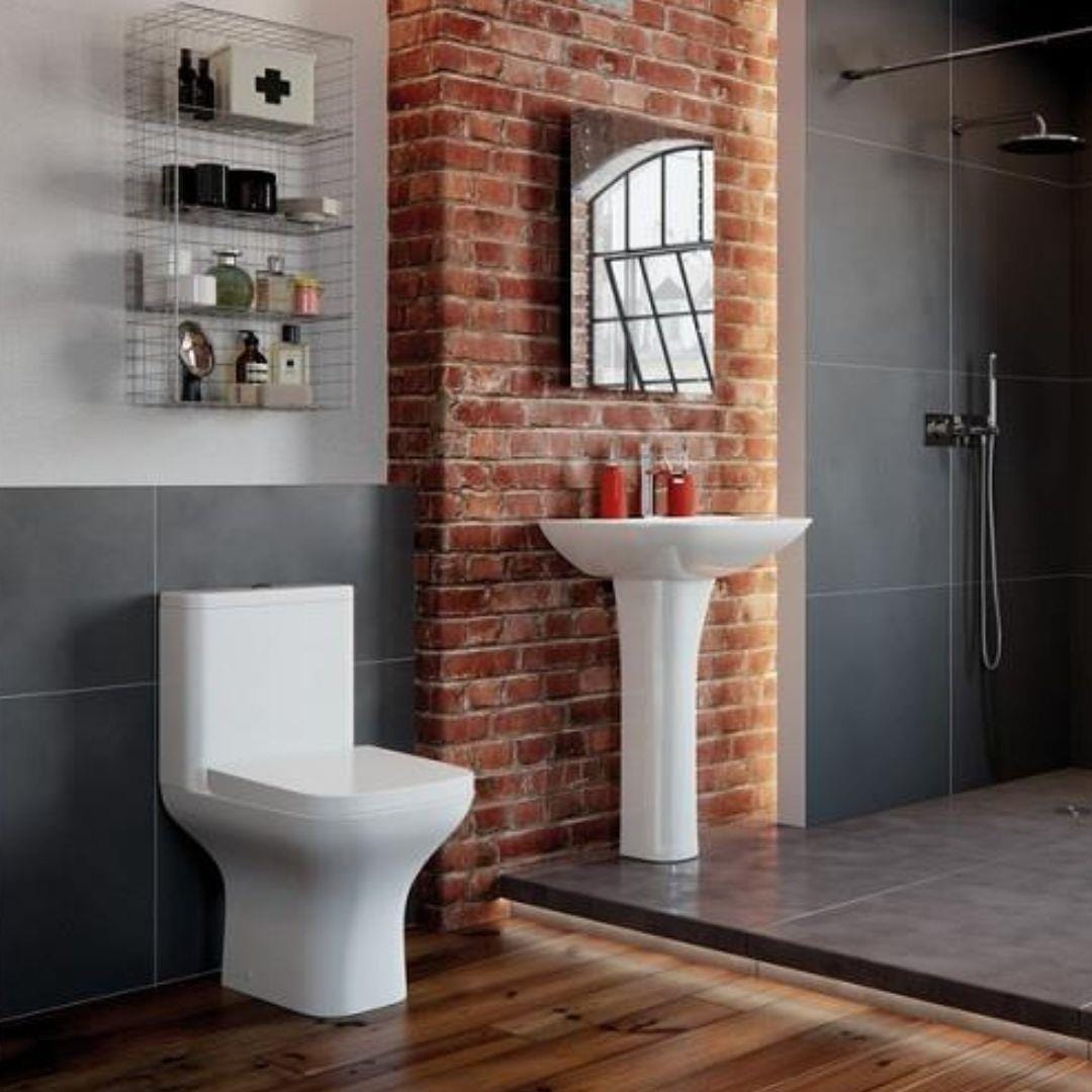 Aquarius Close Coupled Toilet Aquarius Sequoia Close Coupled Fully Shrouded WC Toilet With Wrapover Soft Close Seat