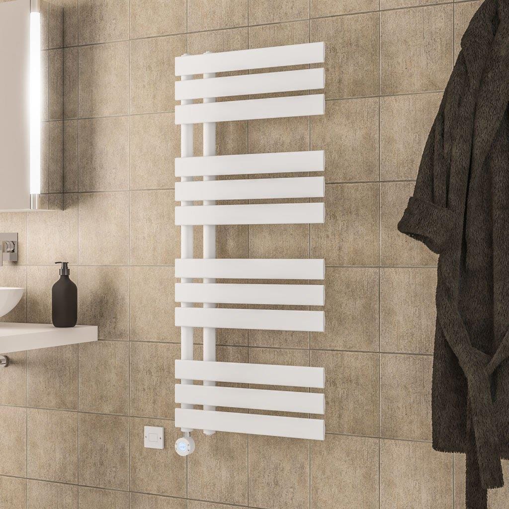 Eastbrook Designer Towel Radiator Matt White Eastbrook Brockworth All Electric Vertical Designer Towel Rail