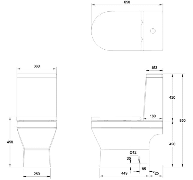 Britton Close Coupled Toilet Britton Curve2 Close Open Back Coupled Rimless Toilet with Soft Close Seat