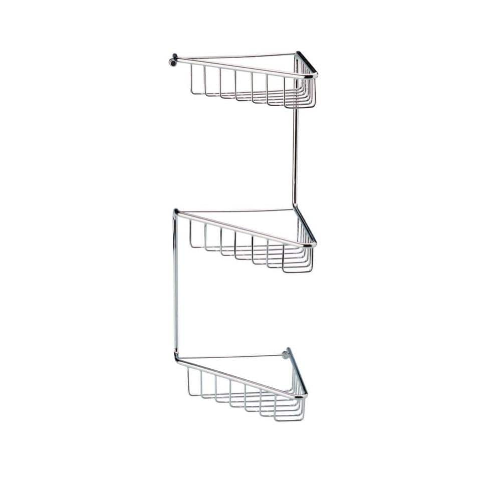 Aquarius Bathrooms Basket Chrome Aquarius 3 Tier Corner Shower Caddy