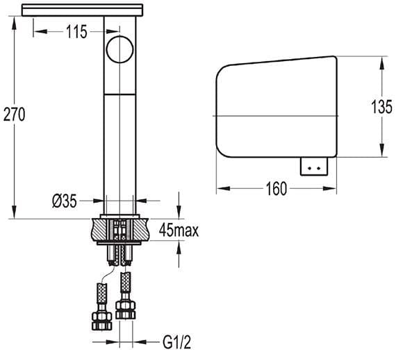 Flova Mono Basin Tap Flova Annecy Tall Basin Mixer Tap with Clicker Waste in Diamond Chrome