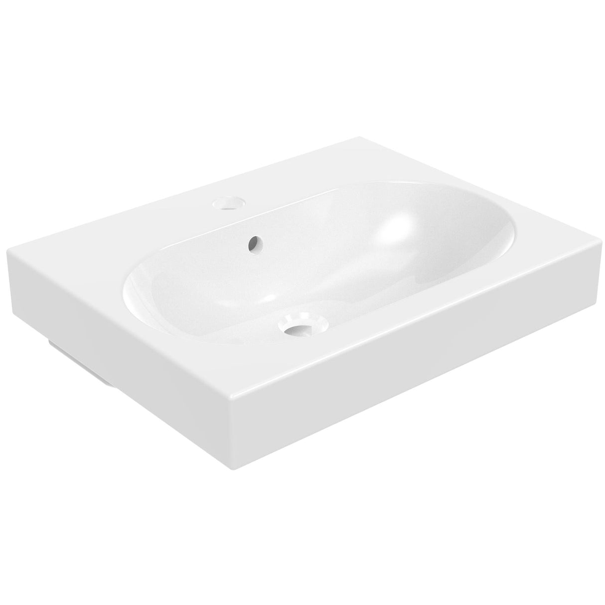 HiB Pedestal Basin Saneux Austen 1 Tap Hole Vanity Basin 5000mm in White