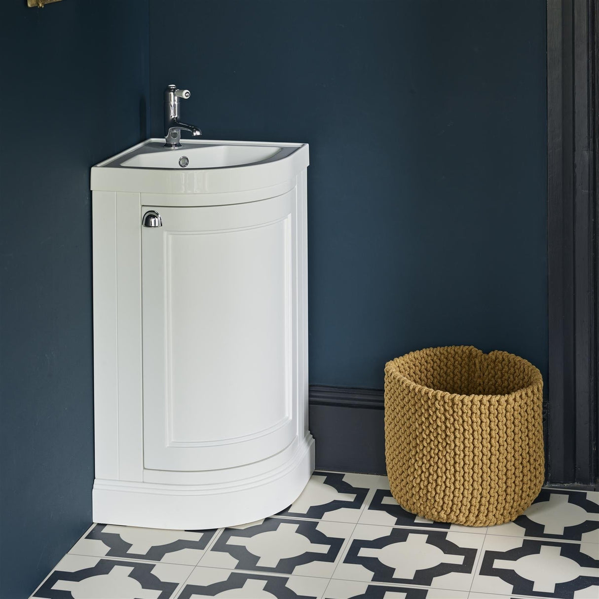 Burlington Cloakroom Vanity Unit Matt White Burlington Freestanding Corner Cloakroom Vanity Unit and Basin