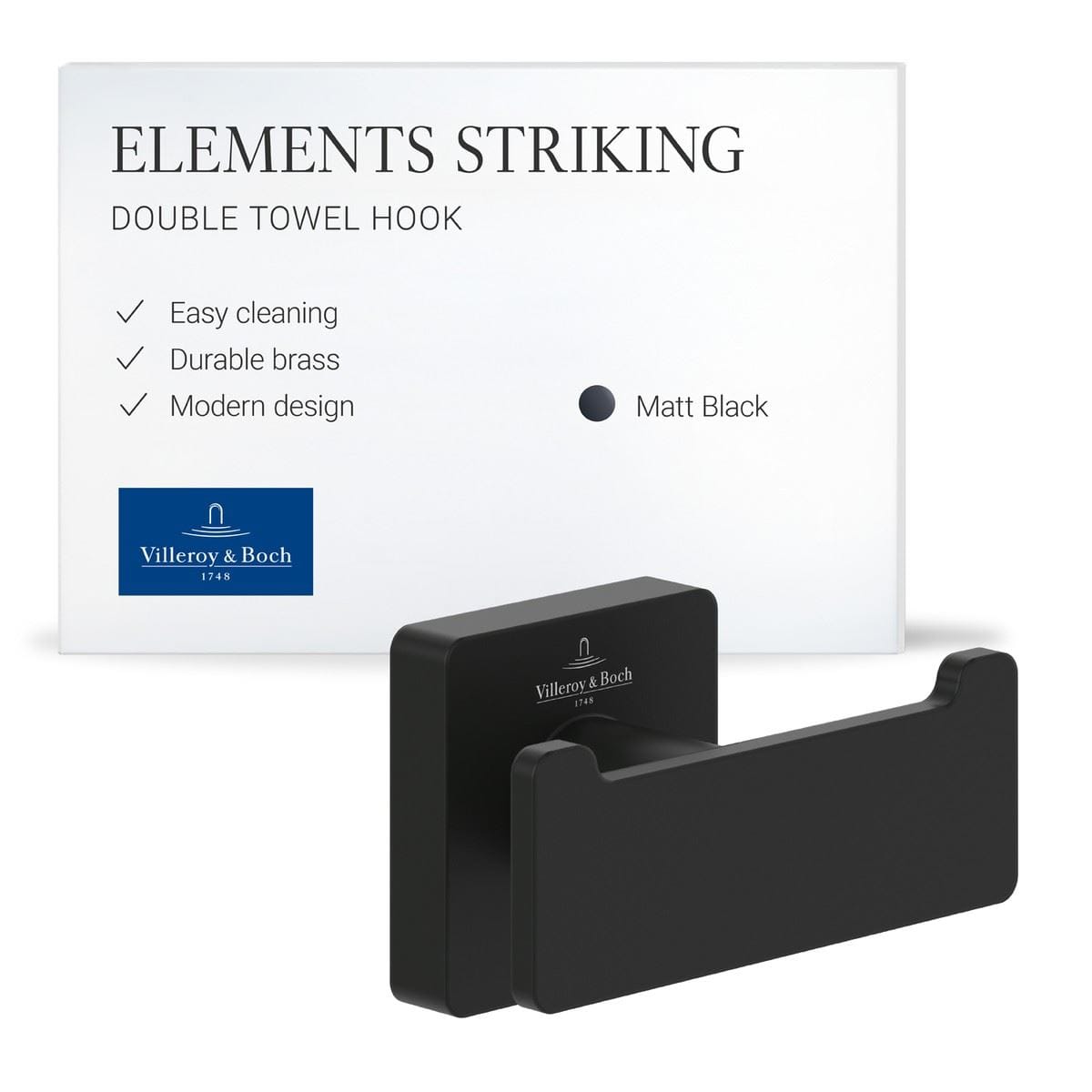 Villeroy & Boch Robe Hook Villeroy & Boch Elements - Striking Double Towel Hook