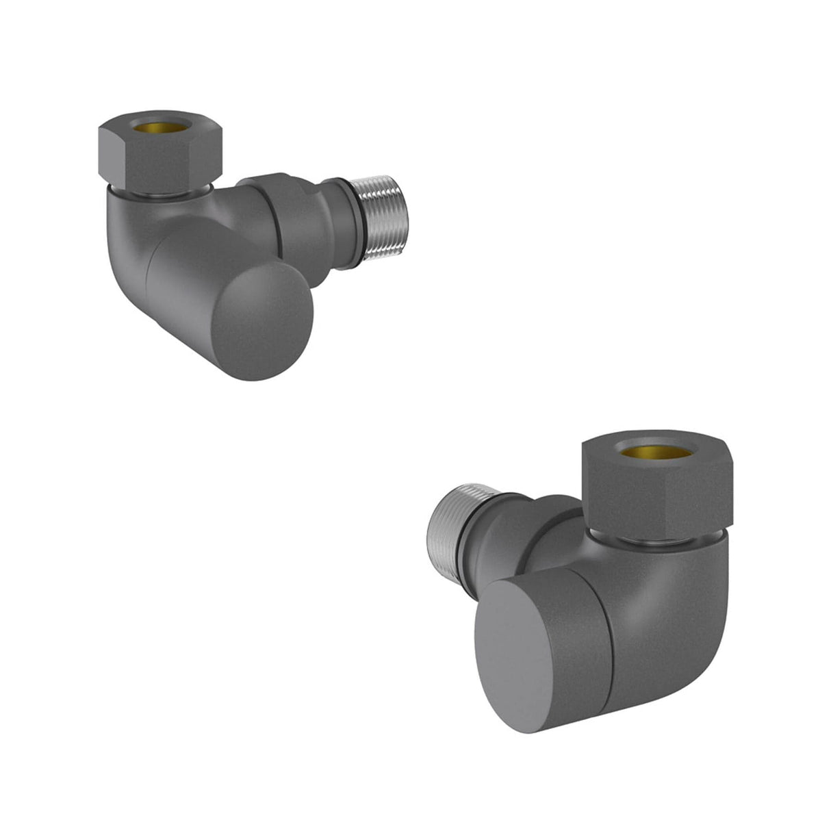 Tissino Radiator Valve Anthracite Tissino Corner Manual Radiator Valves (Pair)