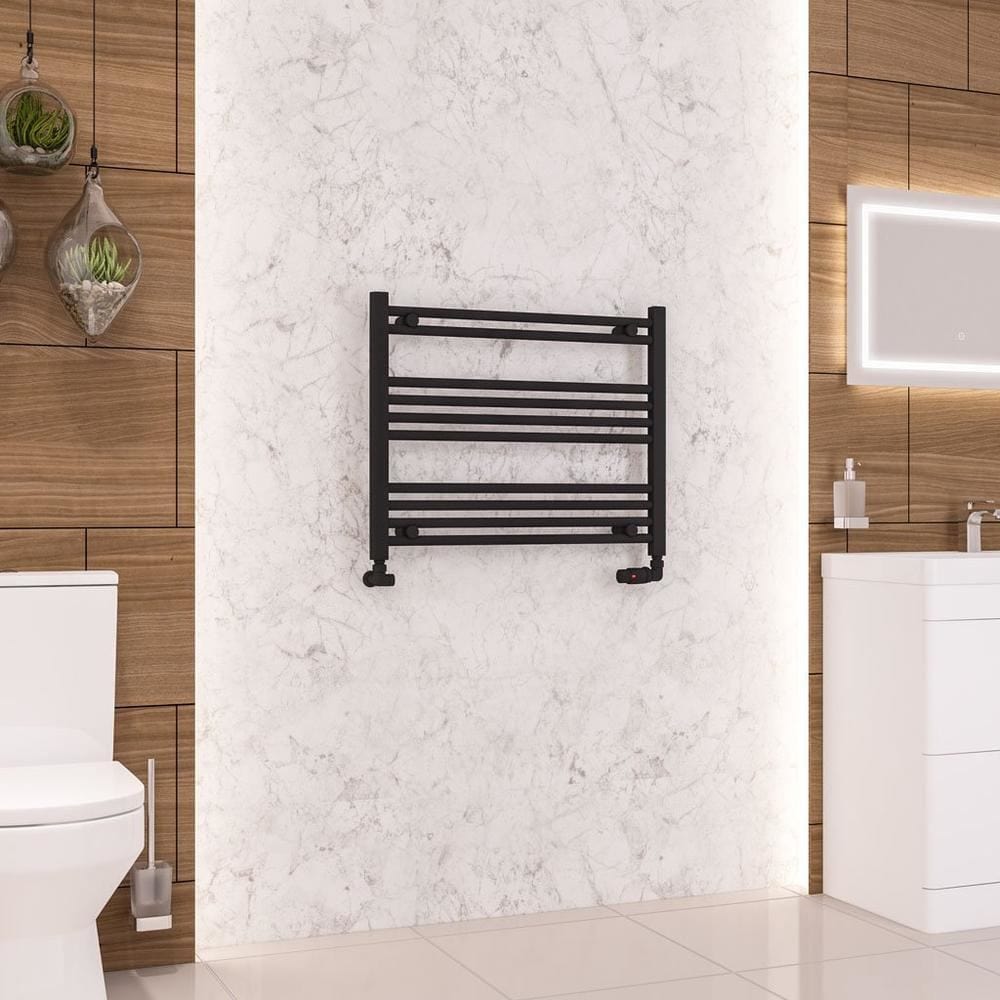 Eastbrook Wendover Straight Vertical Heated Towel Rail in Matt Black