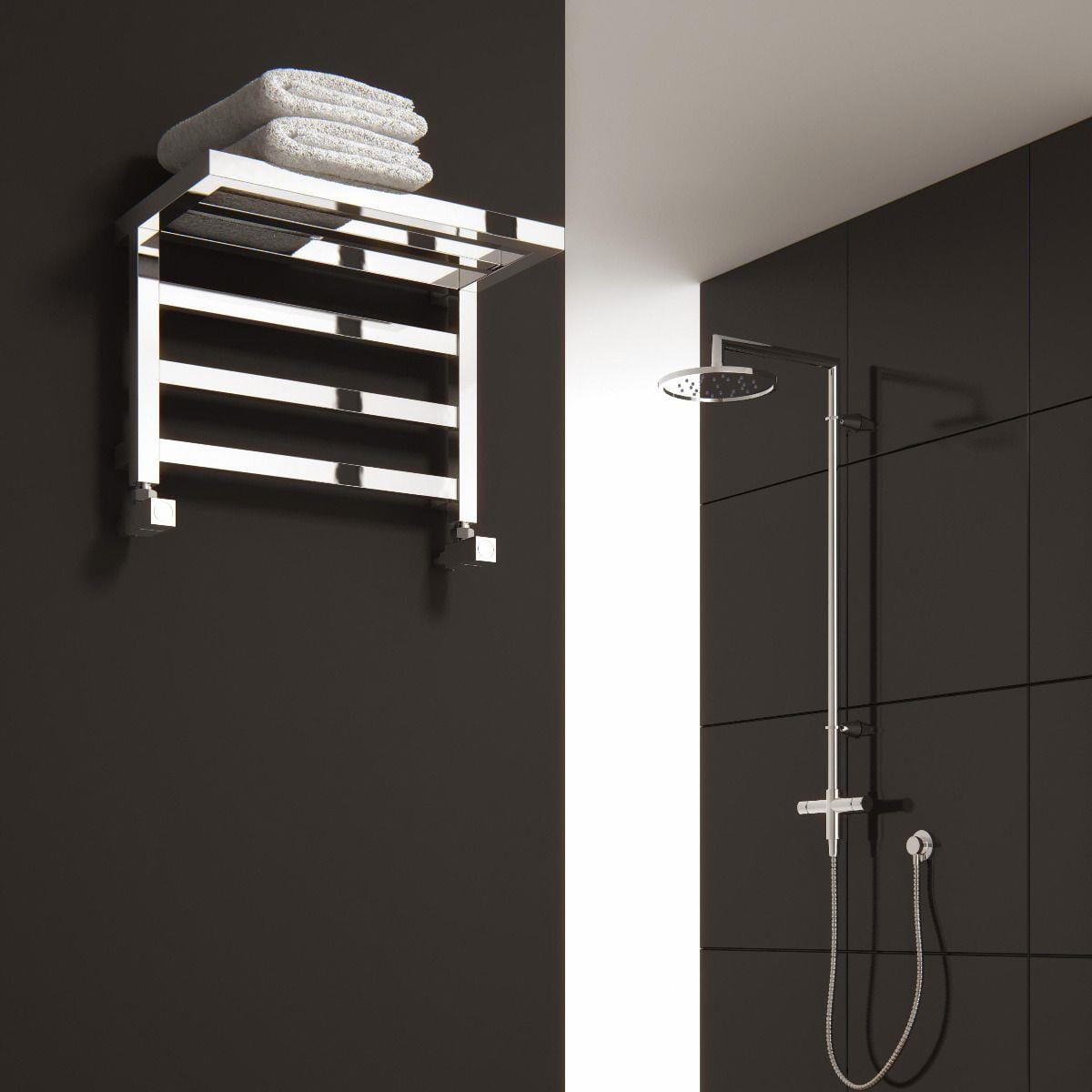 Reina Designer Towel Radiator Reina Elvina Heated Towel Rail - Central Heating - Chrome