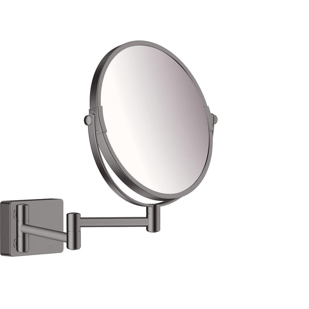 Hansgrohe Cosmetic and Shaving Mirror Brushed Black Chrome Hansgrohe Addstoris Shaving Mirror