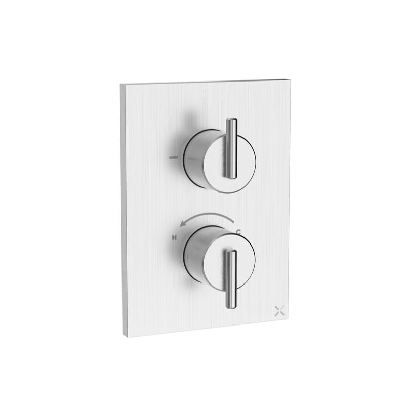 Crosswater Concealed Shower Valve Crosswater 3ONE6 Lever Crossbox 1 Outlet Trimset in Stainless Steel