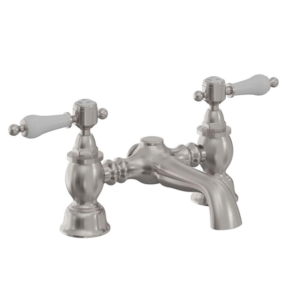 Heritage Bath Mixer Brushed Nickel Heritage Glastonbury Bath Filler Tap
