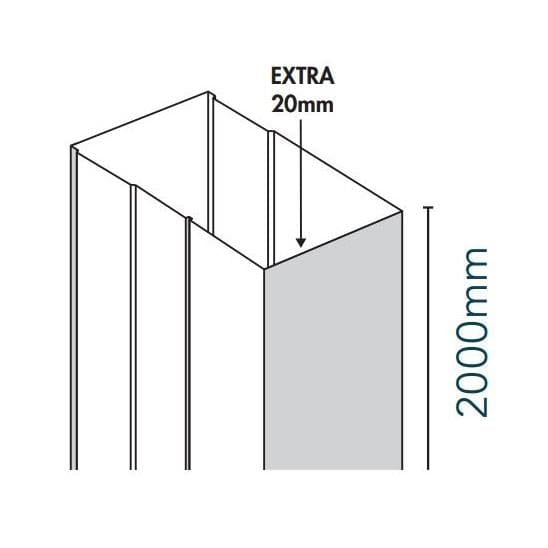 Merlyn Extension Profile Merlyn Ionic Frameless Extension Profile for Sliding Doors