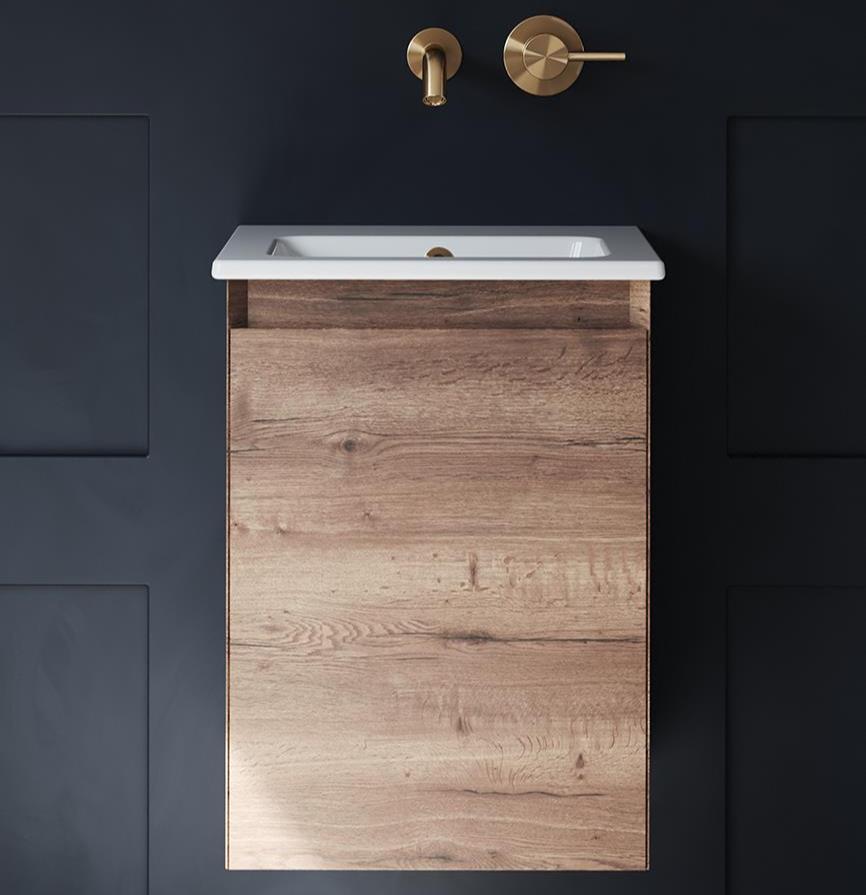 Saneux Wall Mounted Vanity Unit Saneux Uni Vanity Unit With Basin - 400 x 360mm - One Door - Wall Mounted