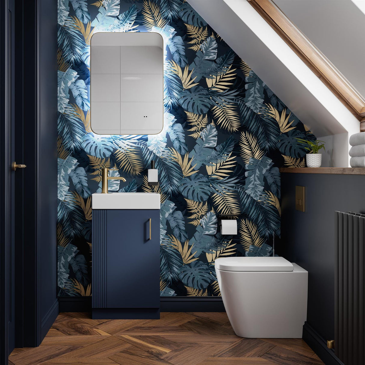 hib. Illuminated Mirror 700 x 500mm / Brushed Brass hib. Arcane Curve LED Illuminated Mirror