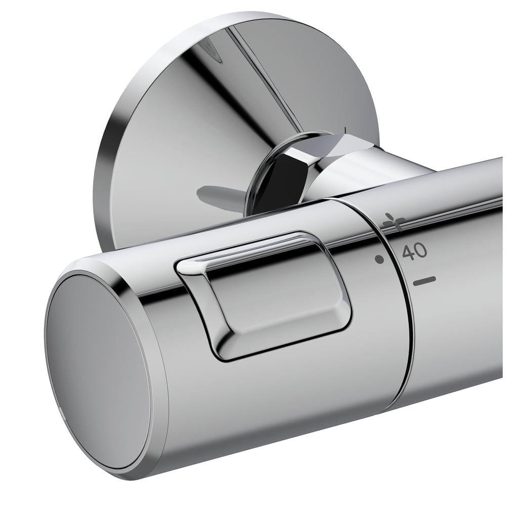 Ideal Standard Exposed Shower Set Ideal Standard Ceratherm T25 Exposed Thermostatic Shower Valve Set with Riser Kit, Showerhead and Handset in Chrome