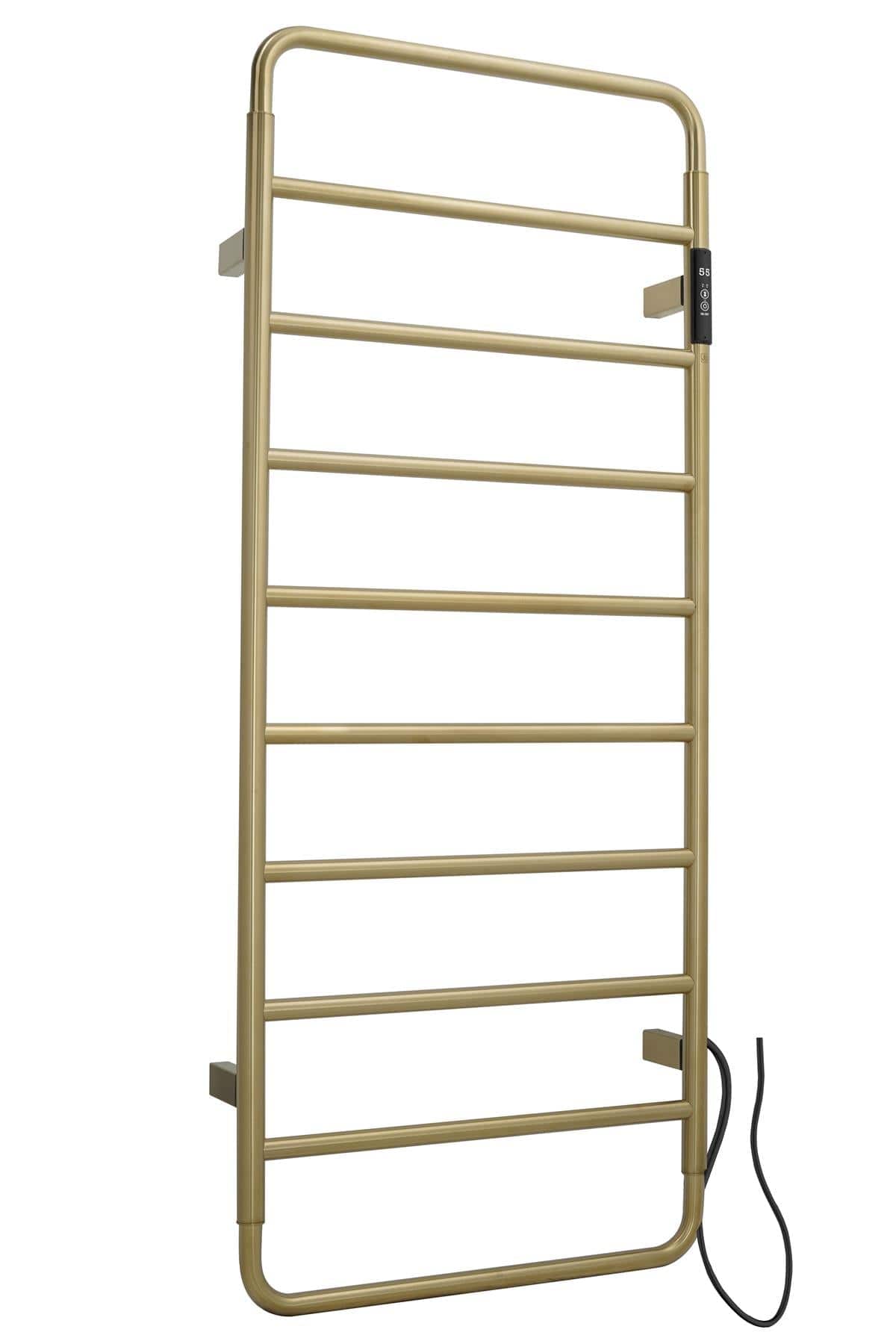 JTP 1130 x 475 / Brushed Brass JTP AERO Designer Vertical Heated Towel Rail - Electric Only