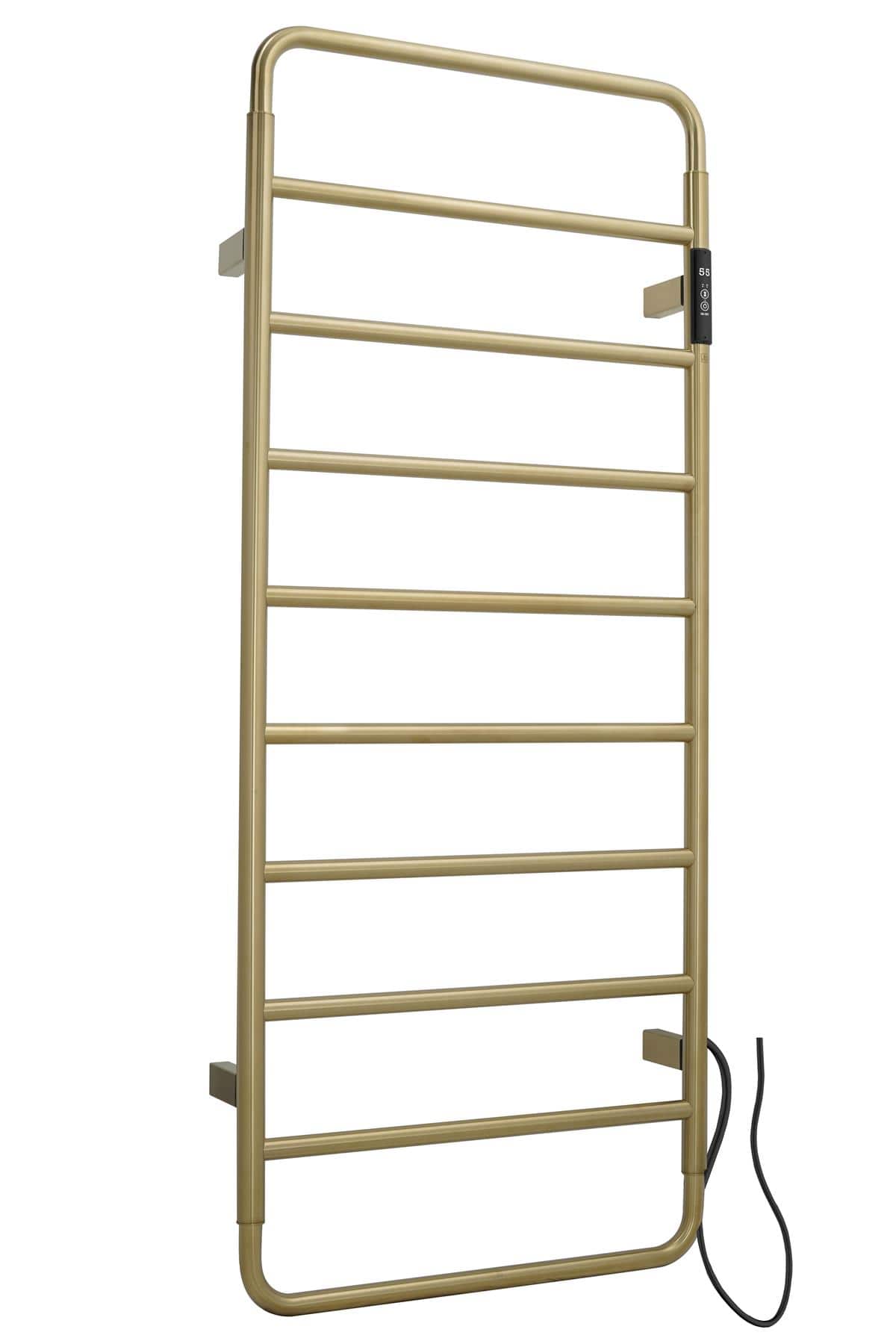 JTP Designer Towel Radiator 1130 x 475 / Brushed Brass JTP AERO Designer Vertical Heated Towel Rail - Electric Only