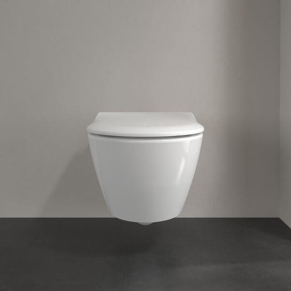 Villeroy & Boch Wall Hung Toilet Villeroy & Boch Subway 2.0 Combi-Pack Wall Hung DirectFlush Rimless Toilet with Slimline Soft Close Seat in White Alpin