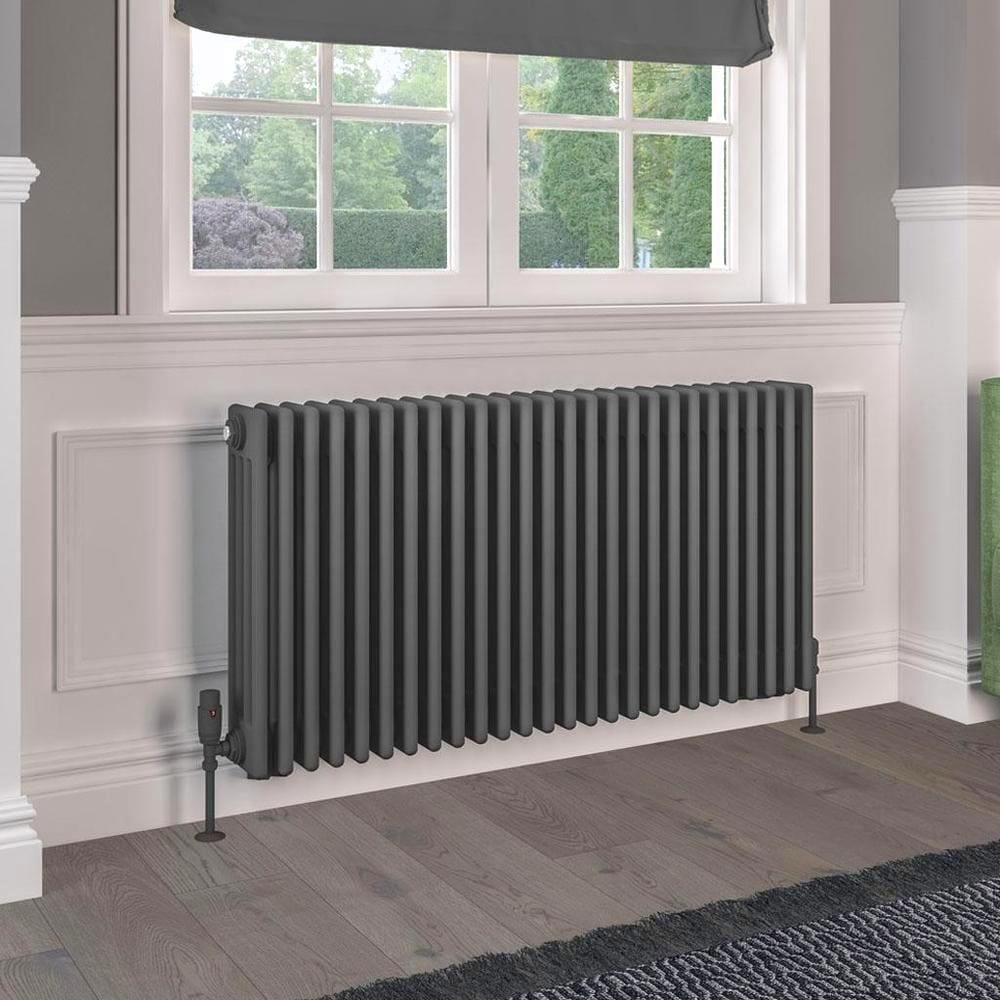Eastbrook 600 x 1190 / Electric Only Eastbrook Rivassa Traditional 4 Column Radiator in Matt Anthracite