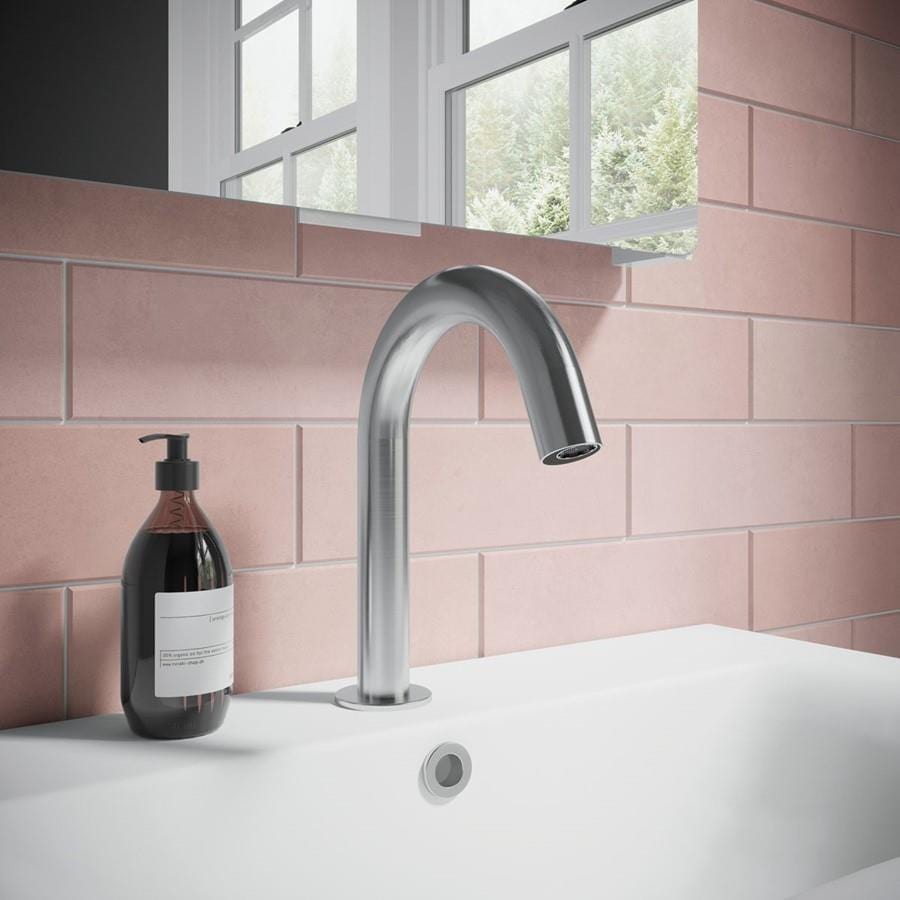 Crosswater Infrared Tap Brushed Stainless Steel Crosswater MPRO Sensor Basin Deck Mounted Spout