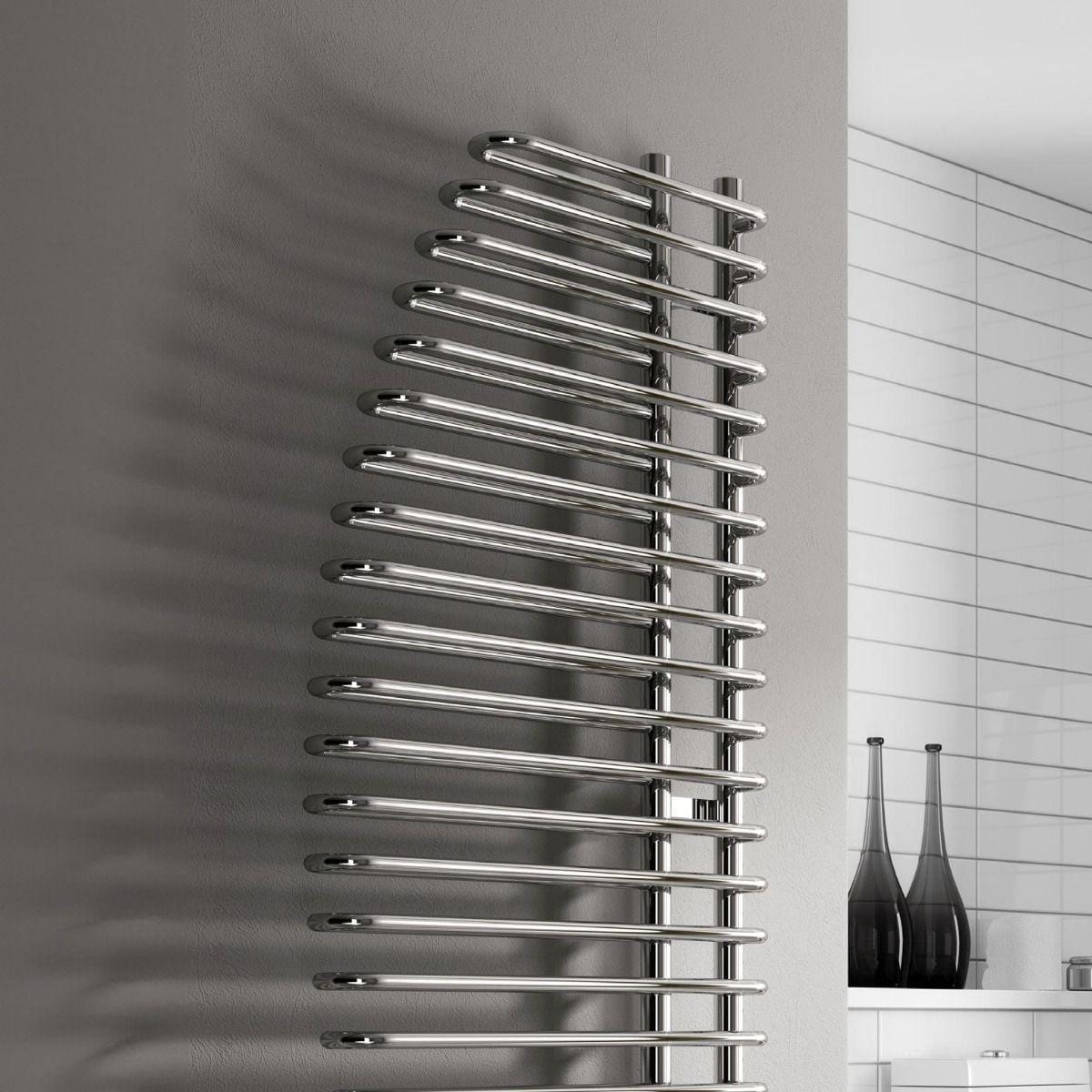 Reina Designer Towel Radiator Reina Nola Modern Designer Towel Rail in Chrome - 1400 x 600mm