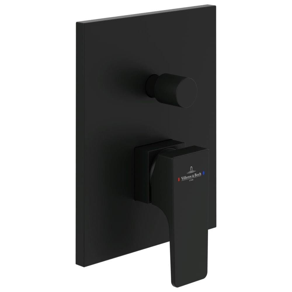 Villeroy & Boch Concealed Shower Valve Matt Black Villeroy & Boch Architectura Concealed 2-Outlet Single Lever Trim Set