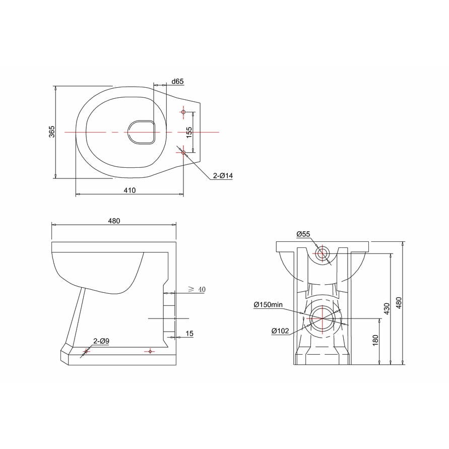 Burlington Back to Wall Toilet Burlington Regal Back To Wall Toilet in White