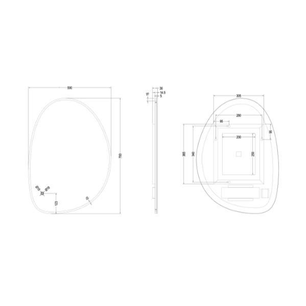 Crosswater Illuminated Mirror Crosswater Mada LED Illuminated Mirror