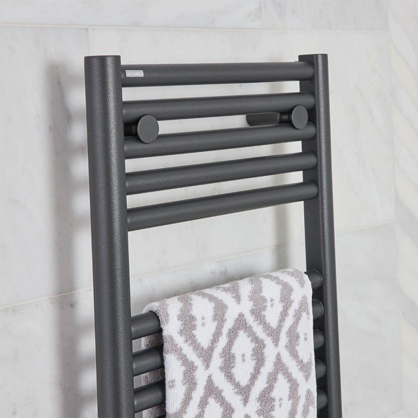 Tissino Ladder Rails Tissino Hugo2 Towel Radiator - 812 x 500mm - Anthracite - Central Heating