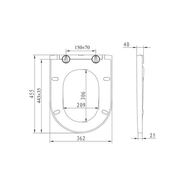 Imex Toilet Seat Imex Blade Soft Close Toilet Seat in White
