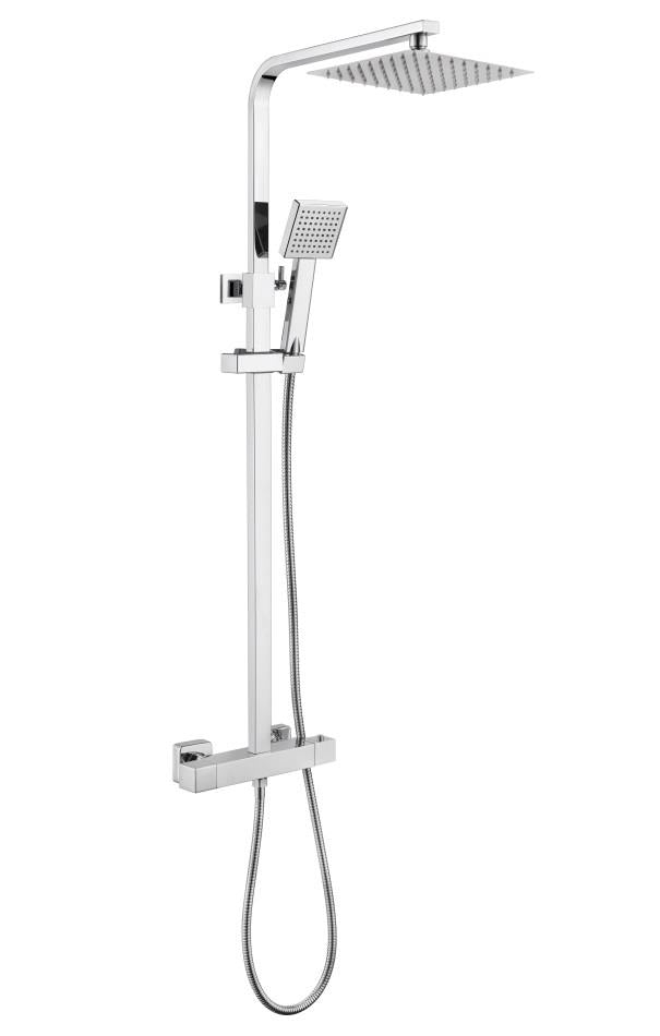 Aquarius RainLux Cool Touch Adjustable Square Exposed Shower Valve and Kit