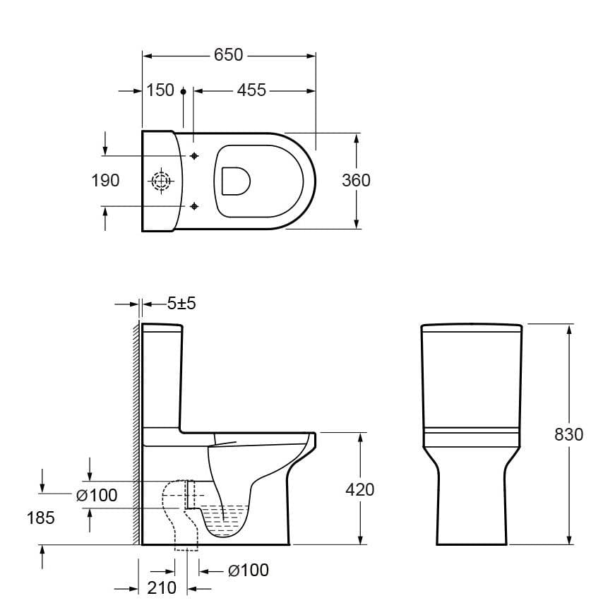 Imex Close Coupled Toilet Imex Alma Close Coupled Rimless Toilet with Soft Close Seat
