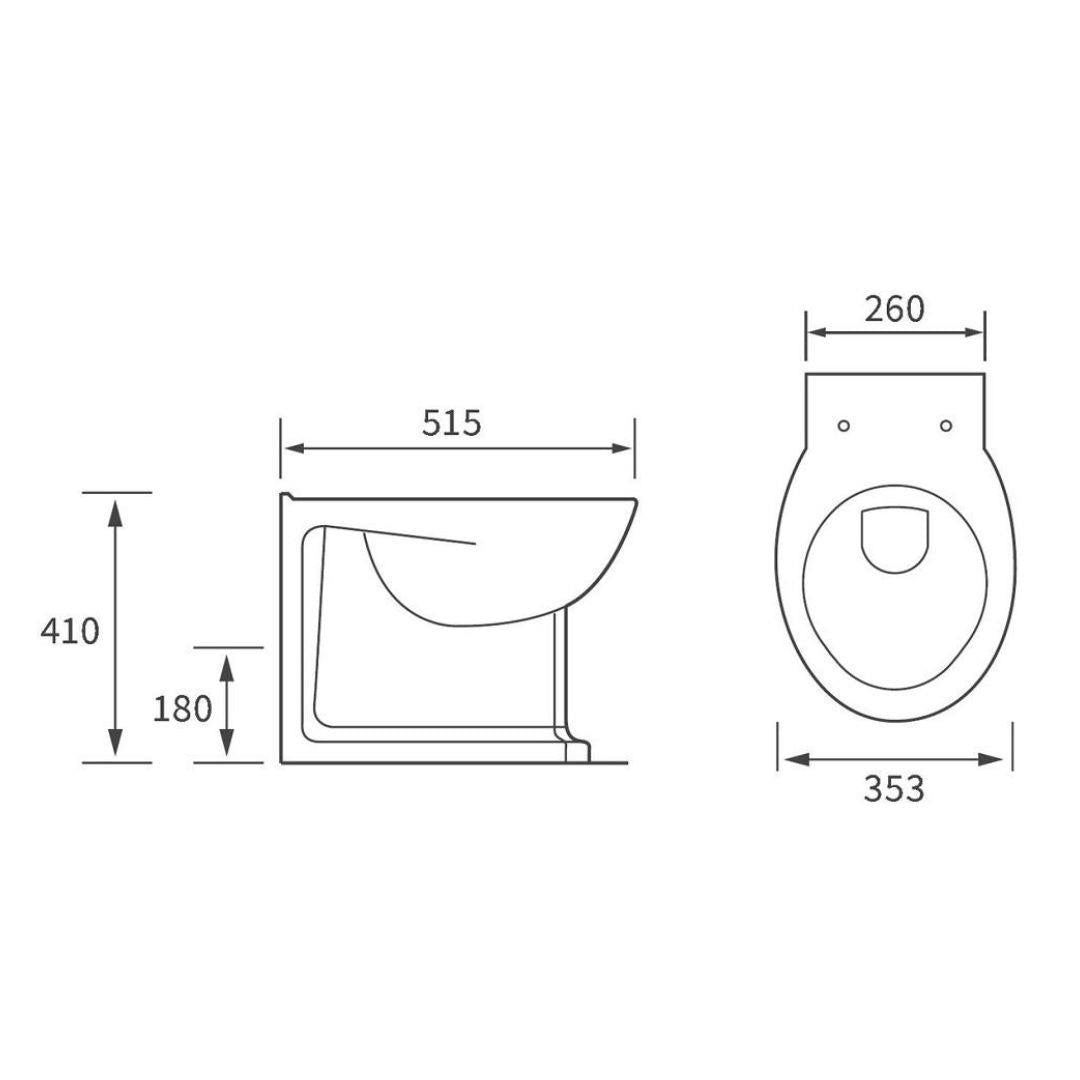 Aquarius Willow Short Projection Back To Wall Toilet With Soft Close Seat