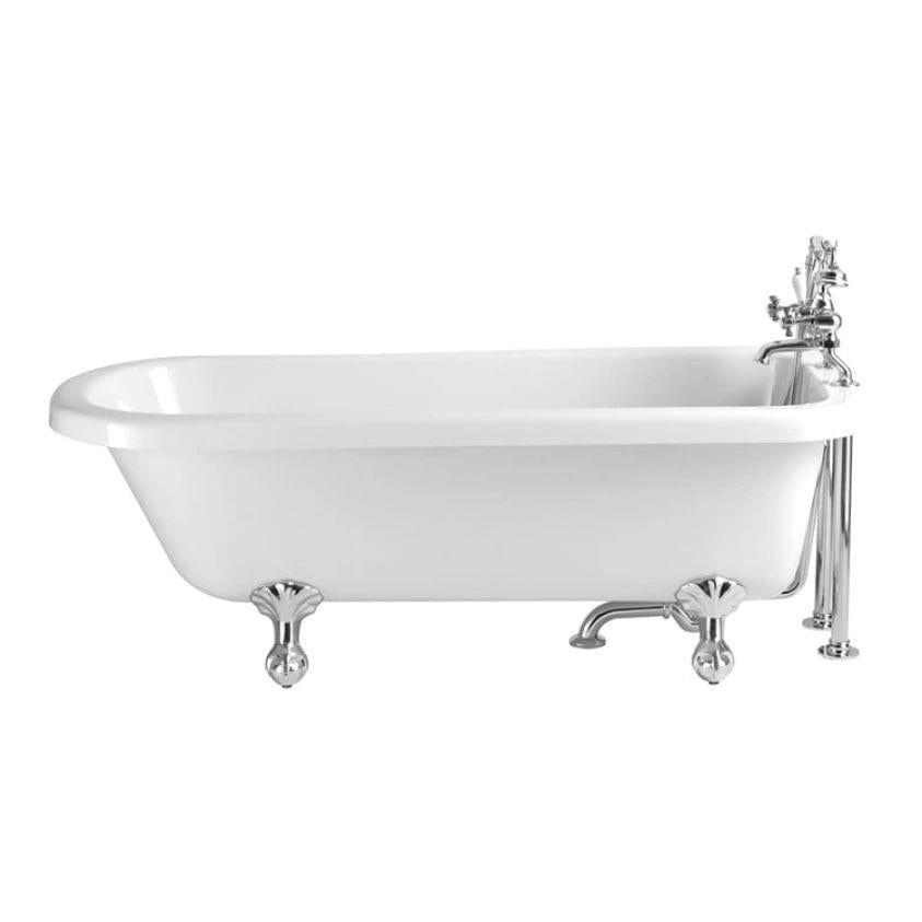Heritage Roll Top and Slipper Freestanding Bath Heritage Perth Freestanding Acrylic Single Ended Roll Top Bath with Chrome Feet