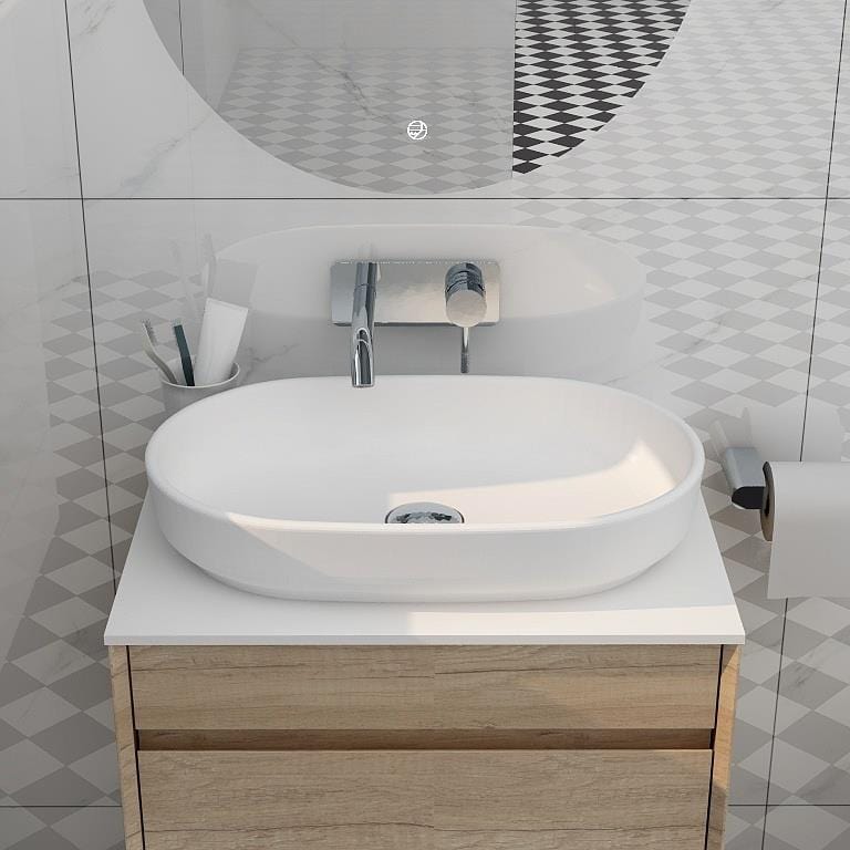 Imex Countertop Basin Imex Alma 550mm Oval Countertop Basin in Gloss White