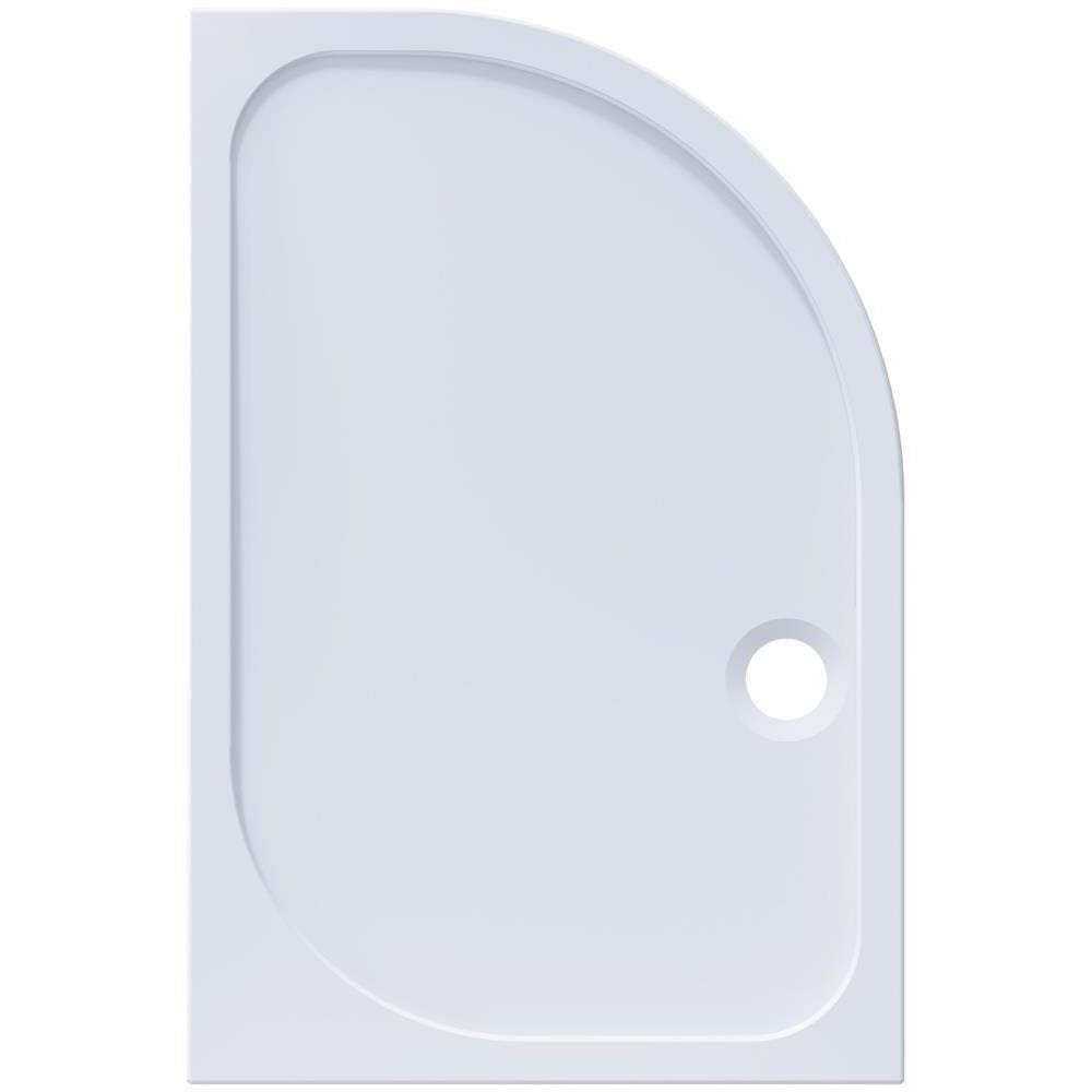 UK Bathroom Store 1200 x 800mm / Right Aquarius Pluvia 45mm Stone Resin Offset Quadrant Shower Tray