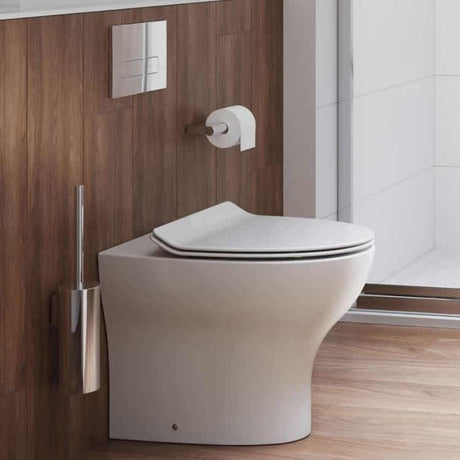 Crosswater Back To Wall Toilet Crosswater KAI Compact Rimless Back to Wall Toilet with Soft Close Quick Release Seat