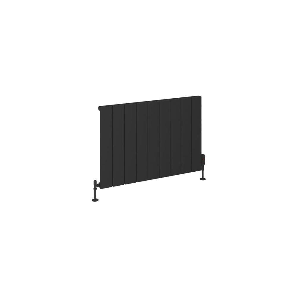 Eastbrook Panel Radiator Eastbrook Rosano Straight Horizontal Aluminium Radiator in Matt Black