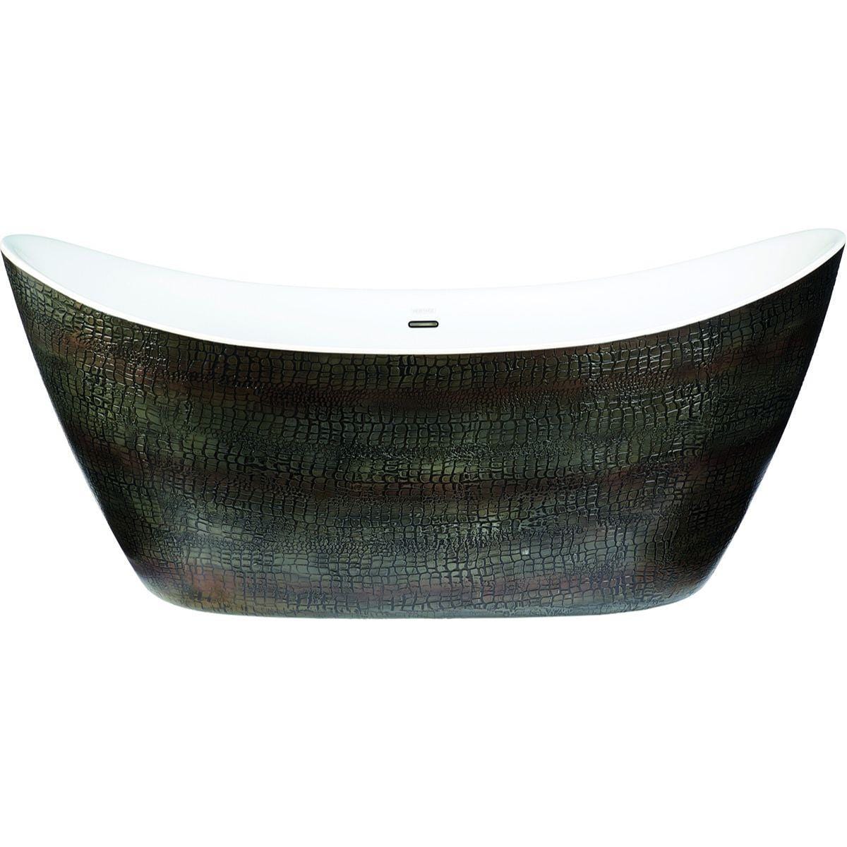 Heritage Modern Freestanding Bath Heritage Alderley Freestanding Acrylic Double Ended Bath - 1735 x 730mm - in Mock Croc Skin Effect