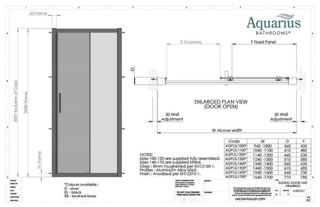 Aquarius Sliding Shower Door Aquarius Pluvia 8mm Sliding Shower Door