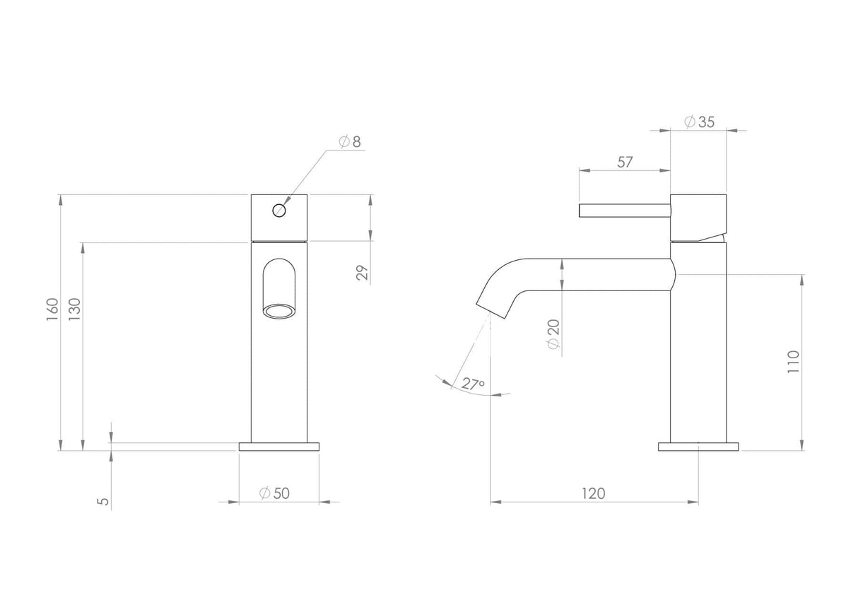Saneux Mono Basin Tap Saneux Cos Deck Mounted Basin Mixer Tap in Brushed Brass
