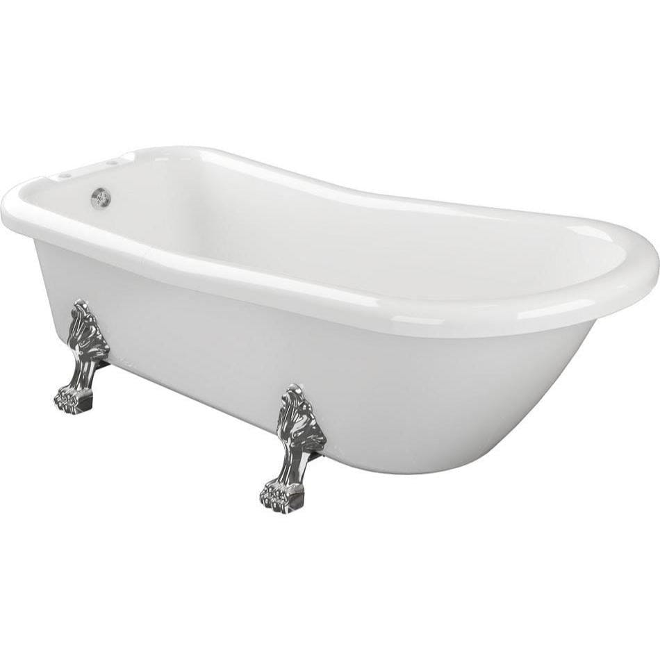 Aquarius Bathrooms Roll Top and Slipper Freestanding Bath Aquarius Timeless Luxury Freestanding Slipper Bath - 1530 x 670mm with Chrome Lions Paw Feet