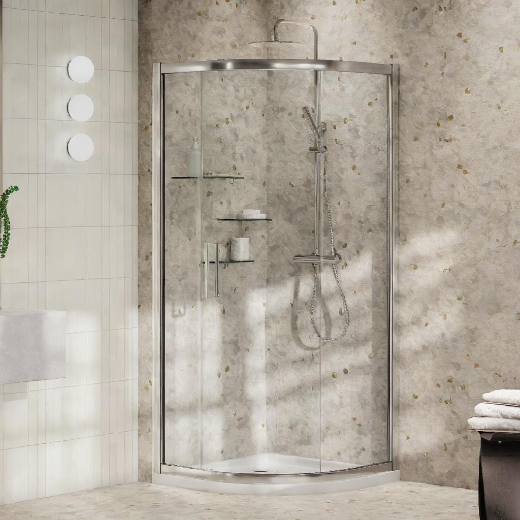 Aquarius Quadrant Shower Enclosure Silver / 900mm Aquarius Pluvia 8mm Quadrant Single Sliding Shower Door