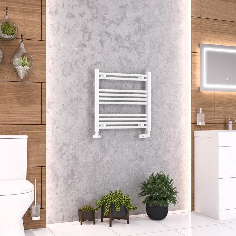 Eastbrook Ladder Rail 600 x 600 / Electric Only Eastbrook Wendover Straight Vertical Heated Towel Rail in White