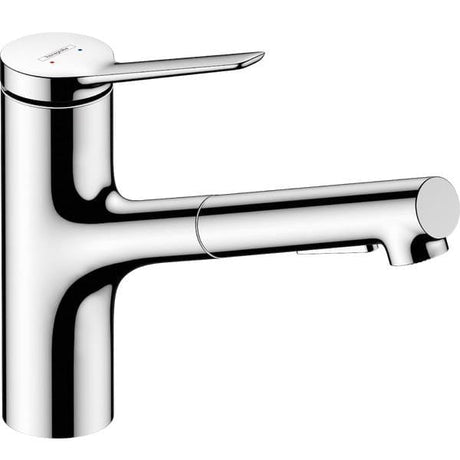 UK Bathroom Store Kitchen Tap Chrome Hansgrohe Zesis M33 Single Lever Kitchen Mixer Tap 150 with Pull-Out Spray