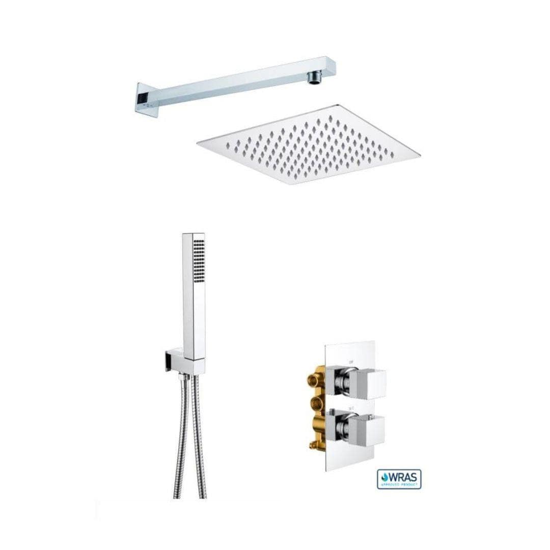 Aquarius Bathrooms Concealed Shower Set Aquarius RainLux Square 2 Outlet Shower Bundle